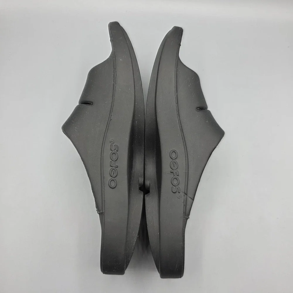OOFOS OOAHH Sandals Womens 9 Black Recovery Slides Comfort Cushion Shoes Mens‎ 7